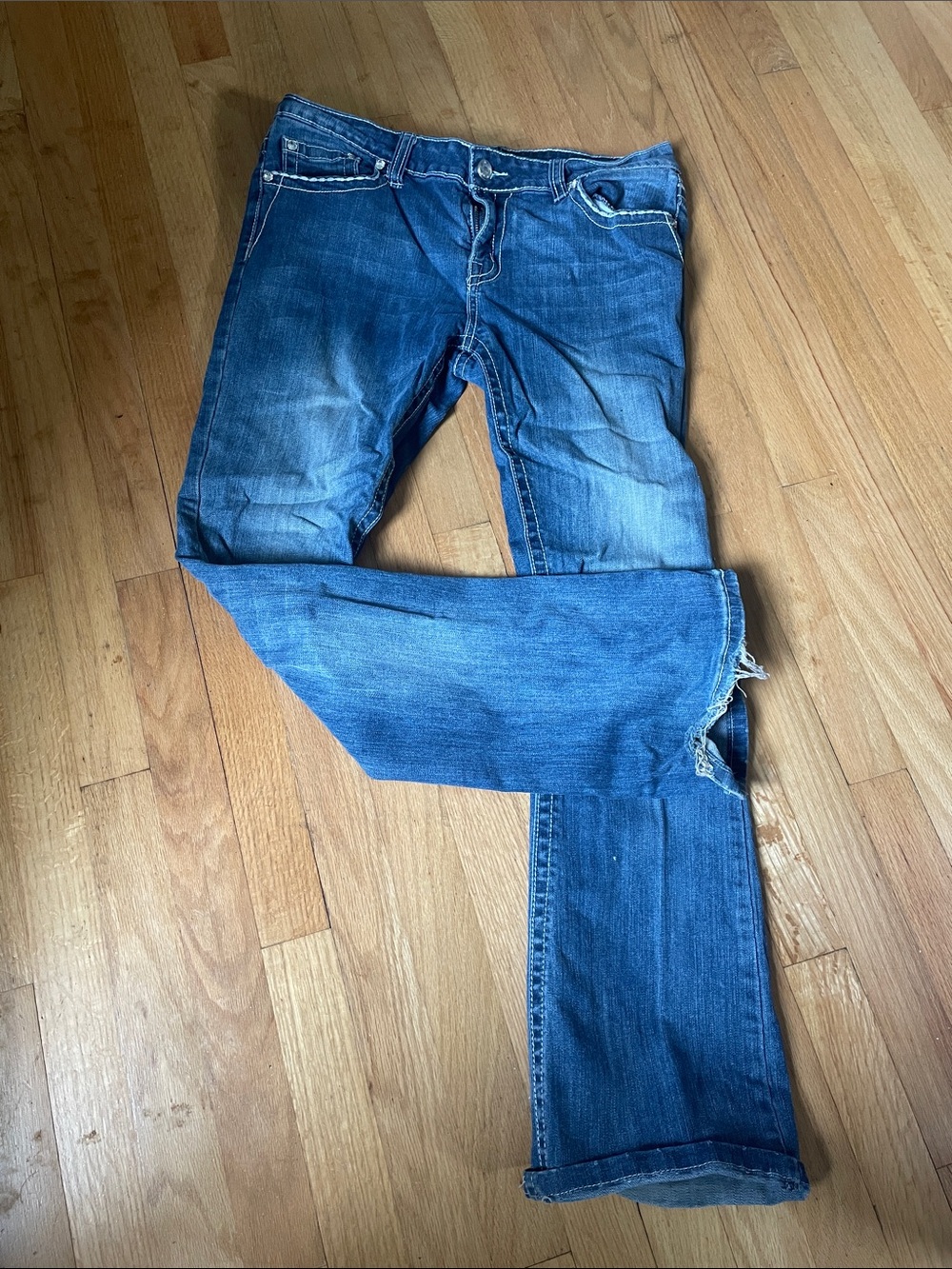 13/14r premier Rue21 Blue Jeans mid rise boot